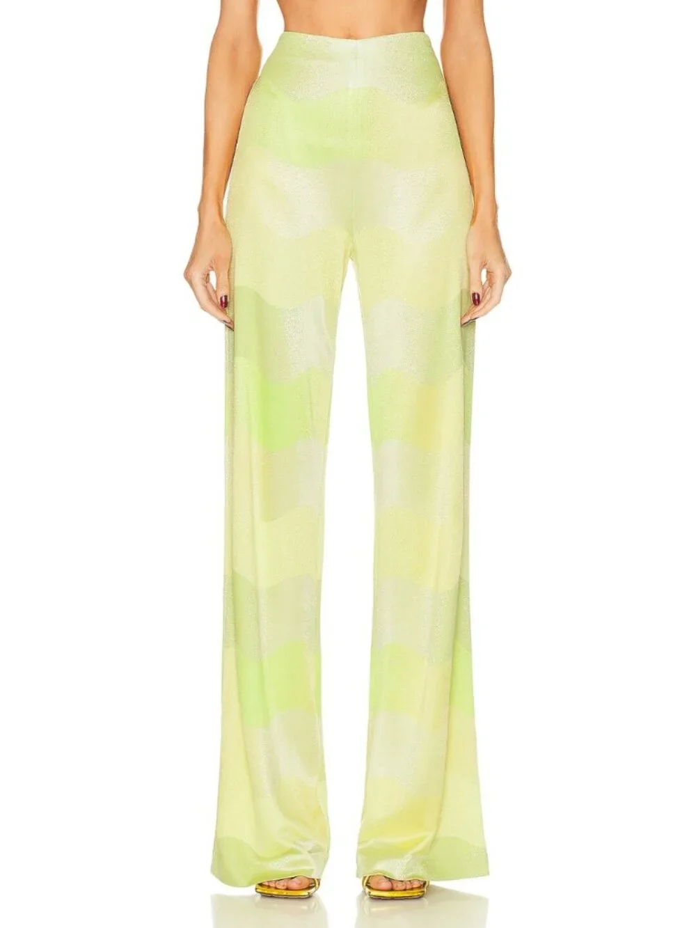 ALEXIS Bia Duster Top Angelika Pants Set Lime Waves XS Excellent $893 MSRP